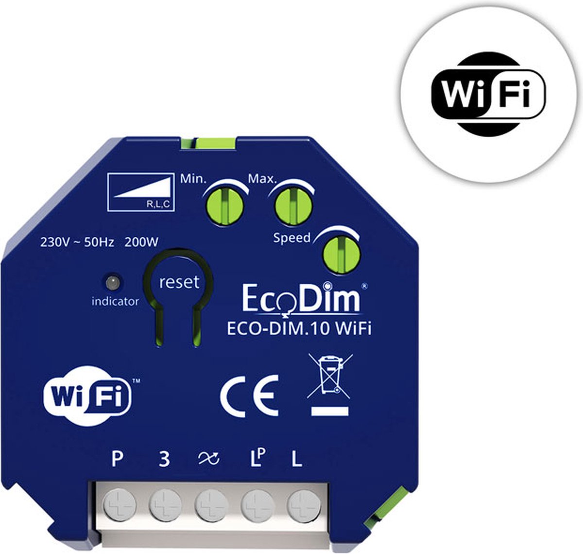 EcoDim WiFi led dimmer module, ECO-DIM.10 WiFi, Geschikt voor pulsdrukker, inbouw, Touchlink, 200W LED
