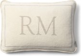Riviera Maison Kussenhoes, Kussensloop, Sierkussen met logo - RM Logo Pillow Cover 45x65 - grijs