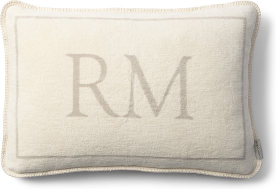 Riviera Maison Housse de coussin, Kussensloop, Sierkussen avec logo - RM Logo Pillow Cover 45x65 - gris