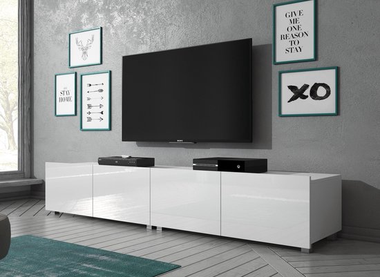 Meubella - TV-Meubel Calgary - Wit - 200 cm