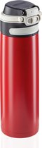 Leifheit thermosbeker Flip - 600 ml - RVS - rood