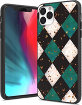 LuxeBass Siliconen hoesje met print geschikt voor Apple iPhone 11 Pro - Marmer Green - telefoonhoes - gsm hoes - telefoonhoesje