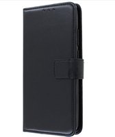 LuxeBass Hoesje geschikt voor Huawei P Smart 2020 - Boekhoesje met kaartvakken - Zwart gsm hoesje - telefoonhoes - telefoonhoesjes