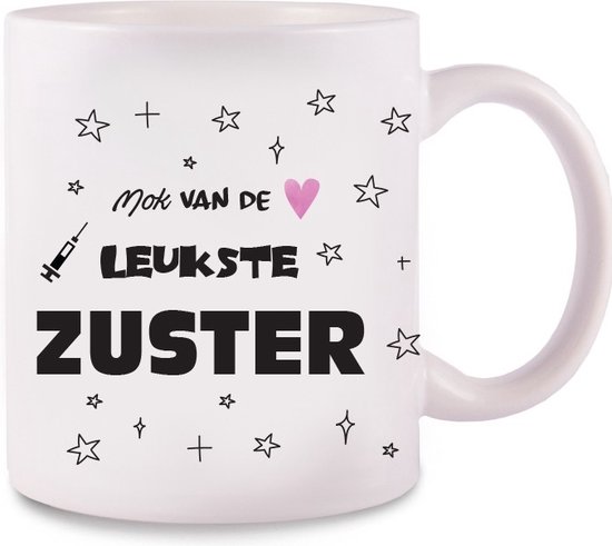 Hospitrix Mok Leukste Zuster - Zorgpersoneel - Ziekenhuis - Verpleegster Accessoires - Cadeau Verpleegkundige - Wit