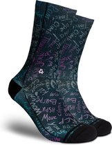 FLINCK Sportsokken - DARK AMRAP - Maat 42-44 - Unisex - Heren Sokken - Dames Sokken - Naadloze sokken - Crossfit Sokken - Hardloop Sokken - Fitness Sokken - Fietssokken