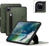 Zugu case - iPad Pro 11 Gen 4, 3 & 2 (2022/2021/2020) - oersterke luxe flip-over case - volledige 360˚ bescherming – met multifunctionele standaard functie – geschikt voor Apple Pencil - Olive Green