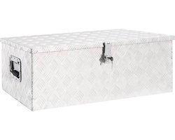 vidaXL Opbergvak - Aluminium Opbergbox - Opbergbox 90x47x33,5 cm aluminium zilverkleurig - Bergruimte - Tool Organizer - Gereedschap Kist