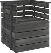 The Living Store Loungestoel Pallet - 70 x 65 x 71.5 cm - Donkergrijs