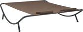 The Living Store Loungebed Oxford Stof - 200 x 173 x 45 cm - Bruin - Incl - 2 kussens