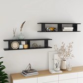 The Living Store - Kubuswandschap - Hoogglans zwart - 105 x 18 x 20 cm - Stevig en eenvoudig te installeren