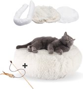 AdomniaGoods - Stevige hondenmand - Luxe kattenmand - Antislip kattenkussen - Afneembare hoes - Goed gevuld - Stevig strak design! - Wit 50cm