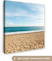 Canvas Schilderij Strand - Zand - Zee - 90x90 cm - Wanddecoratie