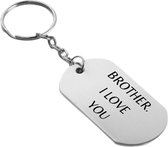 Akyol - brother i love you sleutelhanger - Broer - de liefste broer - cadeautje - verjaardagscadeau - verjaardag - cadeau voor broer - cadeau - kado - geschenk - gift - broer artikelen - 54 x 29mm
