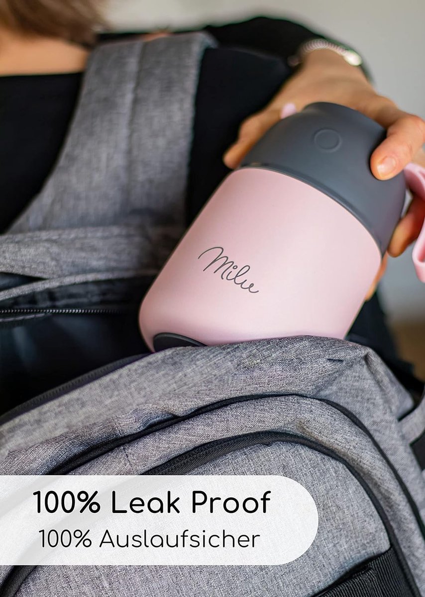 TITIROBA Thermocontainer voor eten, BPA-vrij, 304 roestvrij staal, warmhoudcontainer, voedselcontainer, thermobox, 500 ml, met lepel en tas, wit