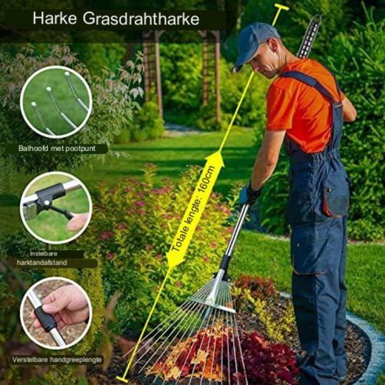 Elektrische bosmaaier, draadloos, 21 V, draadloze grastrimmer, met 3 soorten messen, telescopische handgreep, voor het snijden van gazon en