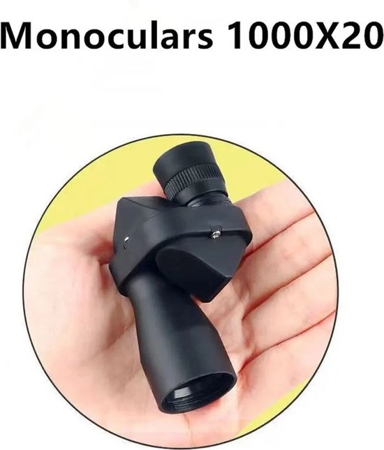 Draagbare Mini Monoculaire Verrekijker - Hoge Vergroting HD - 1000 X 20 - Met Nachtzicht - Zwart - Merkloos