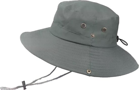 Junglestories Safari Hat - Bush Sun Hat Protection UV - Grijs Vert