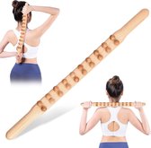 Gua Sha Massage Stick, Guasha-massagestaaf, Gua Sha scraping Stick, 20 kralen, hout, guasha-gereedschap voor rug, buik, benen, nek, schouder