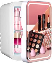 Knikker Skincare Beauty Fridge - Make up Koelkast met Spiegel en Lamp - 4L - Wit
