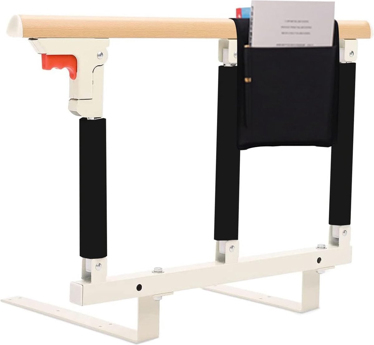 Opvouwbaar bedrooster, veiligheidszijbescherming voor ouderen, volwassenen, ondersteuning, beschermleuning, handicap-bedleuning, ziekenhuis, met opbergzak (geel, 70 x 40 cm)