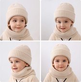 MY - Bonnet et écharpe tricotés (doublure) - Enfant - 3-7 ans - Crème