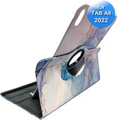 Tablethoes geschikt voor Samsung Tab A8 - 2022 - 360° Draaibare Tablet Case - Marble Blauw