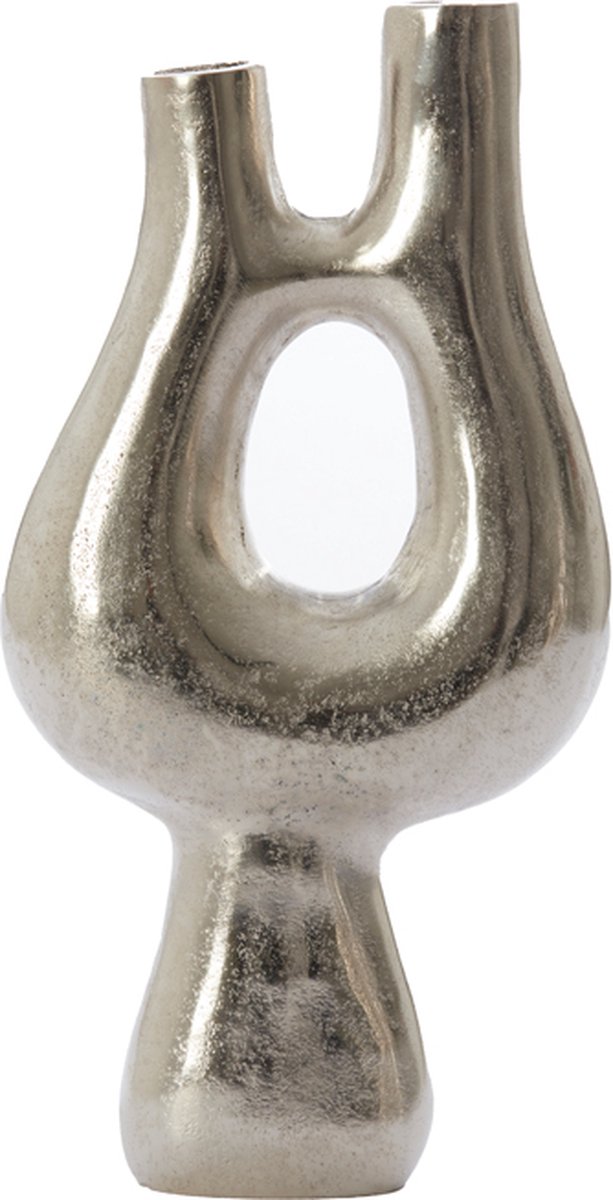Light & Living Light&living Vaas deco 20x5,5x39 cm KOTANI ruw nikkel Grijs