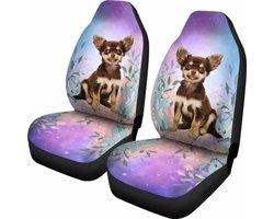 Stoelhoezen auto - Universeel - Stoelhoes voor in de auto - stoelovertrek - Chihuahua - bruin - hond