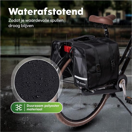 Strex Dubbele Fietstassen Waterdicht – Fietstas 40 Liter – Zwart - Met