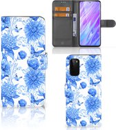 Hoesje voor Geschikt voor Samsung Galaxy S20 Flowers Blue