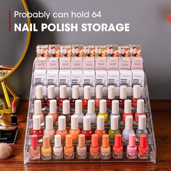BVANQ Nagellack-Organizer Aus Acryl | Mehrstöckiger Ständer Für Sonnenbrillen, Schmuck & ätherische Öle | Einfach Montiert, Kein Kleber
