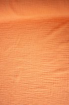 Double gaze tetra coton uni orange 1 mètre - tissus mode pour couture - tissus