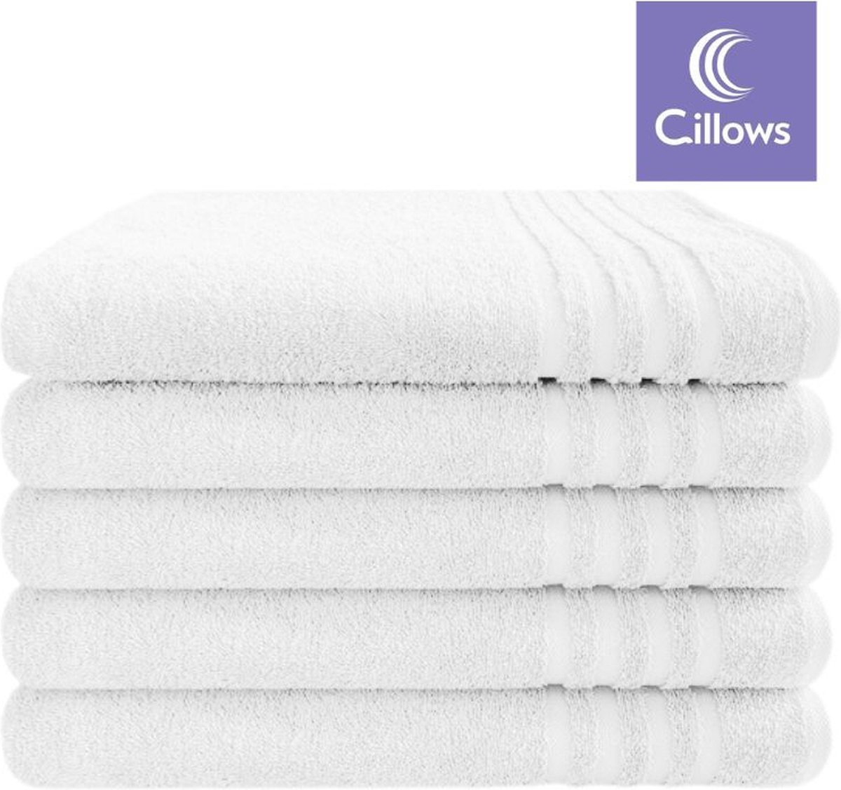 Cillows Handdoek - Hoogwaardige hotelkwaliteit - 50x100 cm - 5 stuks - Wit