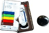 Video Videoband Cassette Band VHS Retro Emaille Pin 2.8 cm / 3.1 cm / Wit Zwart