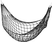 Relaxdays hangmat net - zwart - lichtgewicht - eenpersoons - camping - tuin - tot 120 kg