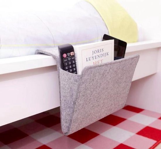 Vilten Opbergzak voor Bed & Bank - Nachtkastje voor Ipad & Tijdschriften- slaapkamer accessoire - Merkloos