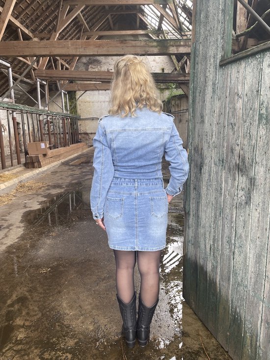Hill Fashion Spijkerstof jurk Jeans Blauw Maat S bol