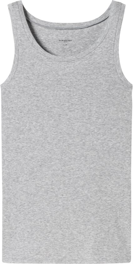 SCHIESSER Pure Rib singlet (1-pack) - dames tanktop dubbelrib biologisch katoen zwart - Maat: