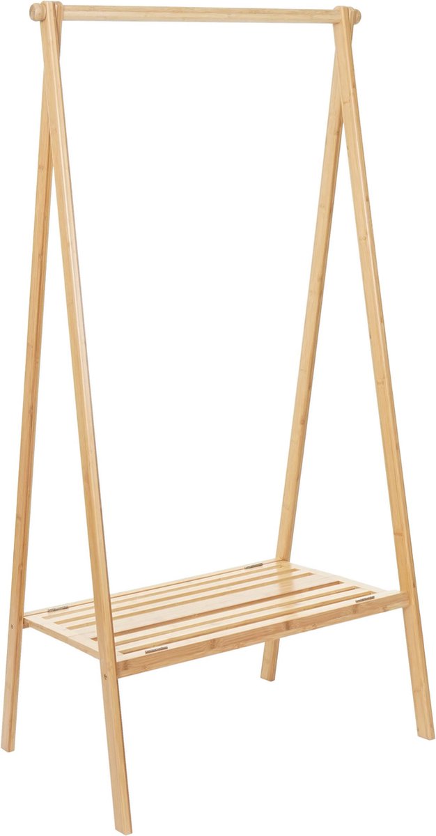 MCW Staande kapstok MCW-B82, kapstok, bamboe opvouwbaar 150x84x57cm bruin