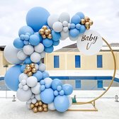 FeestmetJoep® Ballonnenboog Goud & Blauw- Verjaardag versiering