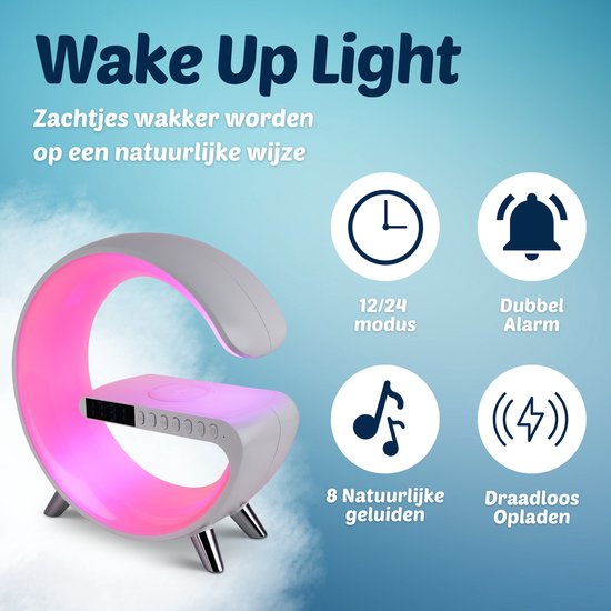 Ninoway - Réveil lumineux - Avec Wekker numérique - Réveil lumineux -  Chargeur - Radio