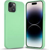 Coverzs Solid silicone case geschikt voor Apple iPhone 14 (mint) - iPhone 14 hoesje groen mint - iPhone 14 case geschikt voor Apple - Luxe siliconen hoesje met 3-laags bescherming