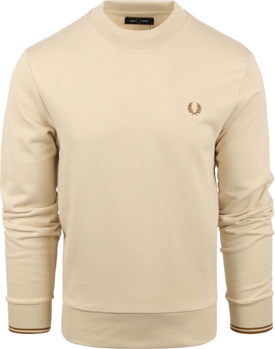 SINGLES DAY! Fred Perry - Sweater Logo Beige - Heren - Maat M - Regular-fit