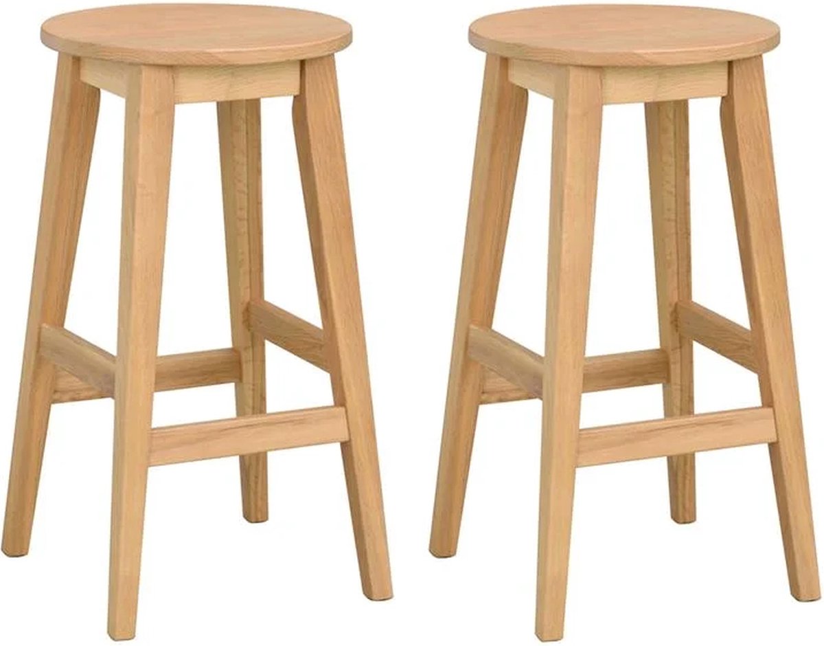 Rowico Home Austin houten barkruk naturel - 65 cm - set van 2