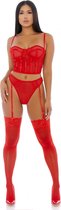 Forplay Sheer Intimacy - Mesh Bustier Set red L