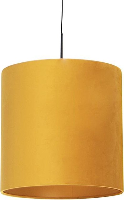 QAZQA combi - Landelijke Hanglamp met kap - 1 lichts - Ø 400 mm - Geel - Woonkamer | Slaapkamer | Keuken