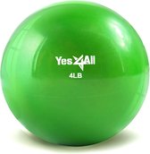 Toning Ball Zacht Verzwaard, 1,8 kg Groen Individuele krachttraining Gewichten en accessoires Medicijnballen voor Pilates, Yoga, Fitness