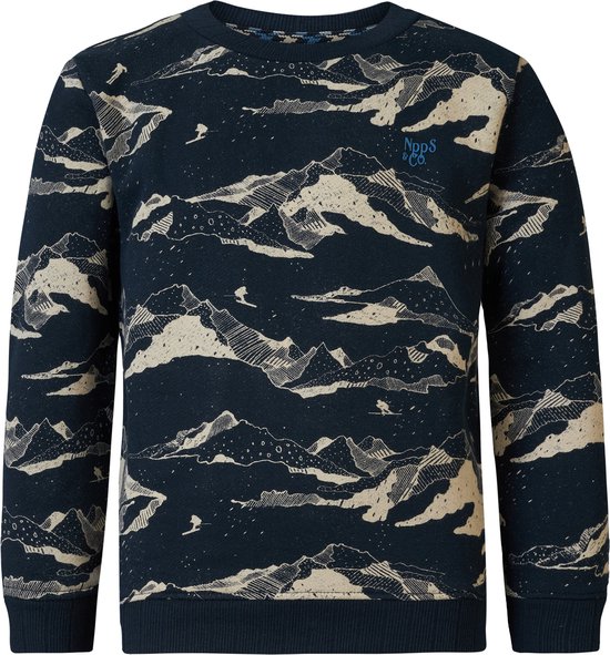 Noppies Kids Boys sweater Wilmore long sleeve allover print Jongens Trui - Blauw - Maat 116
