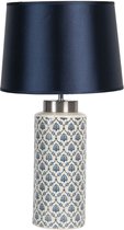 Tafellamp Ø 28x51 cm E27/max 1x60W Blauw Keramiek Rond Bureaulamp