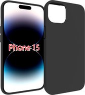 iPhone 15 Hoesje - MobyDefend TPU Gelcase - Mat Zwart - GSM Hoesje - Telefoonhoesje Geschikt Voor iPhone 15
